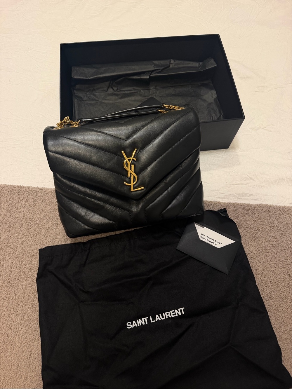 SAINT LAURENT LouLou Small Matelassé Leather Shoulder Bag